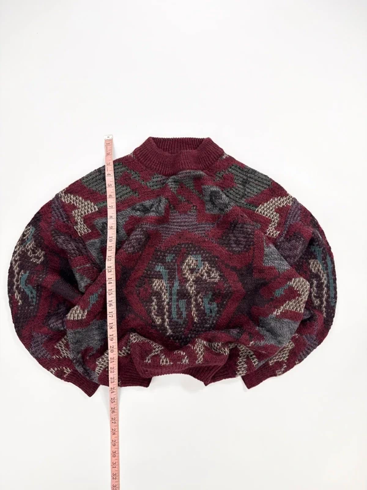 Fiume Vintage Knit Jumper Burgundy Pattern