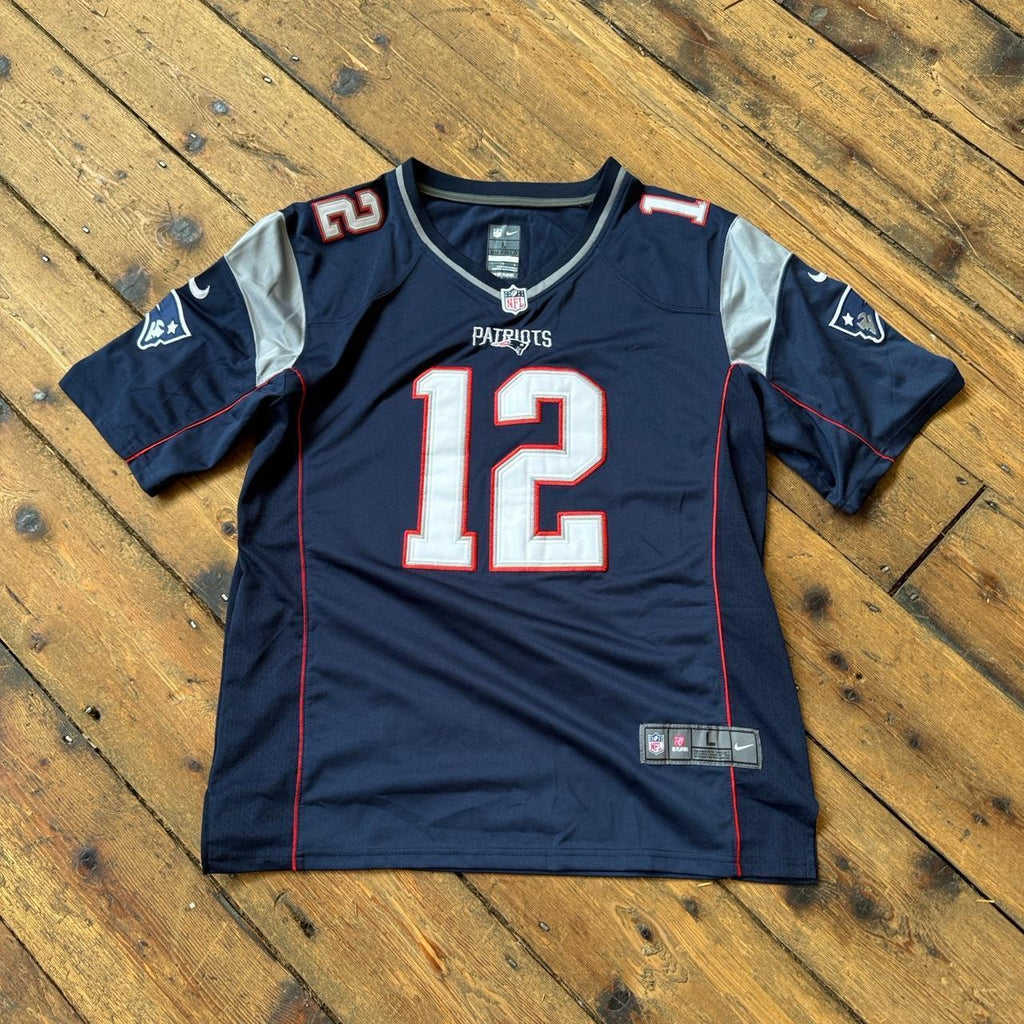 Nike NFL Tom Brady New England Patriots Navy Blue Jersey Size L