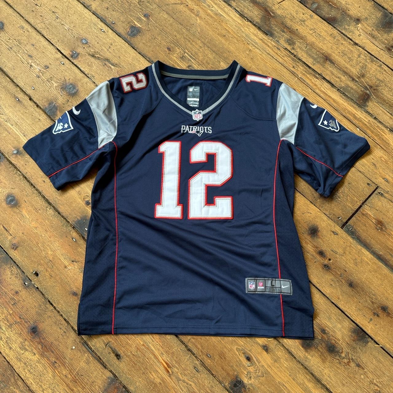 Nike NFL Tom Brady New England Patriots Navy Blue Jersey Size L