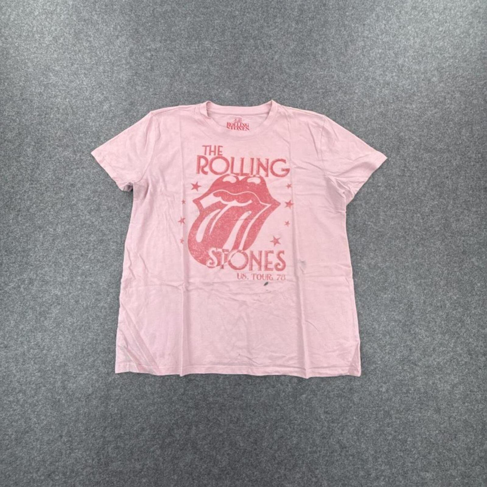 Pink Rolling Stones graphic tee