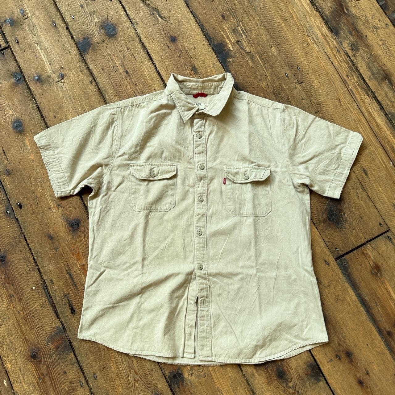 Levi's Red Tab Tan Button-up Short-sleeved Shirt Size XL