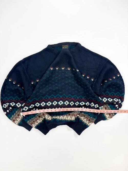 Boydex Vintage Knit Jumper Navy Fair Isle Pattern