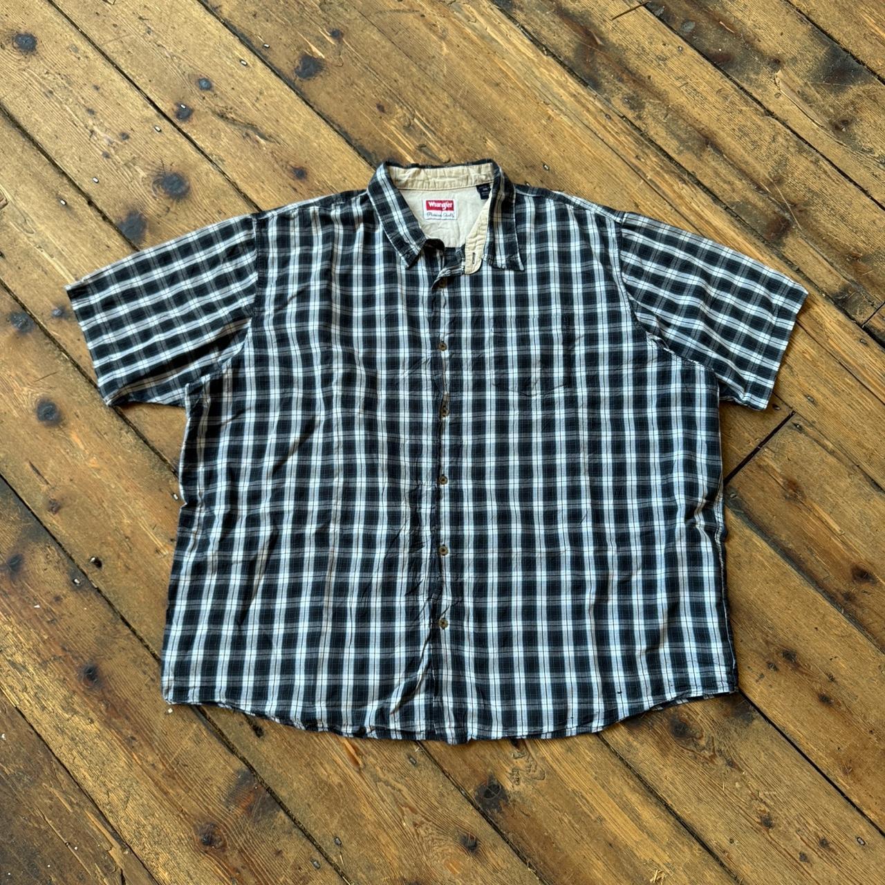 Wrangler Black and White Plaid Button-up Shirt Size 3XL