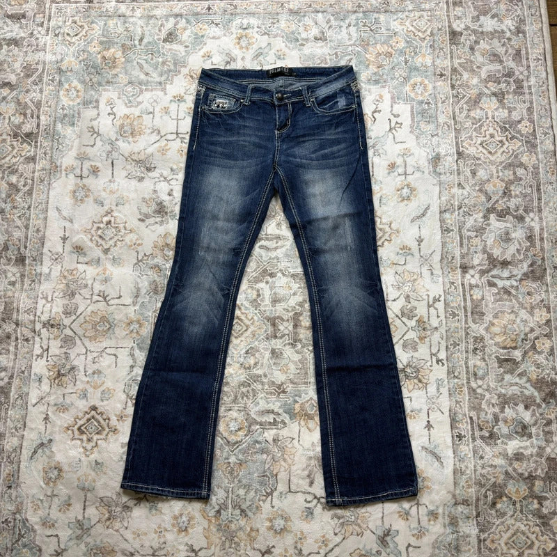 Premier Y2K Flared Jeans with Embroidery Design Size 7/8