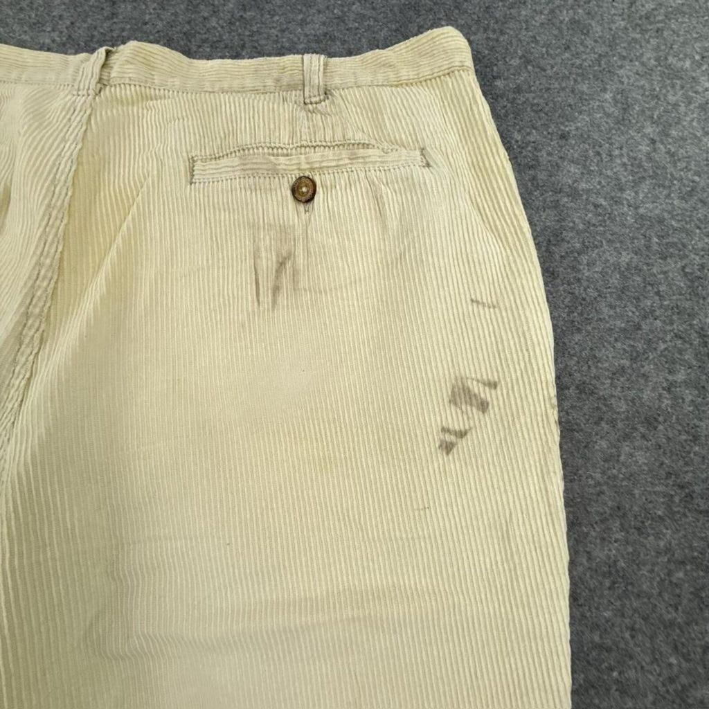 Cream corduroy straight leg trousers