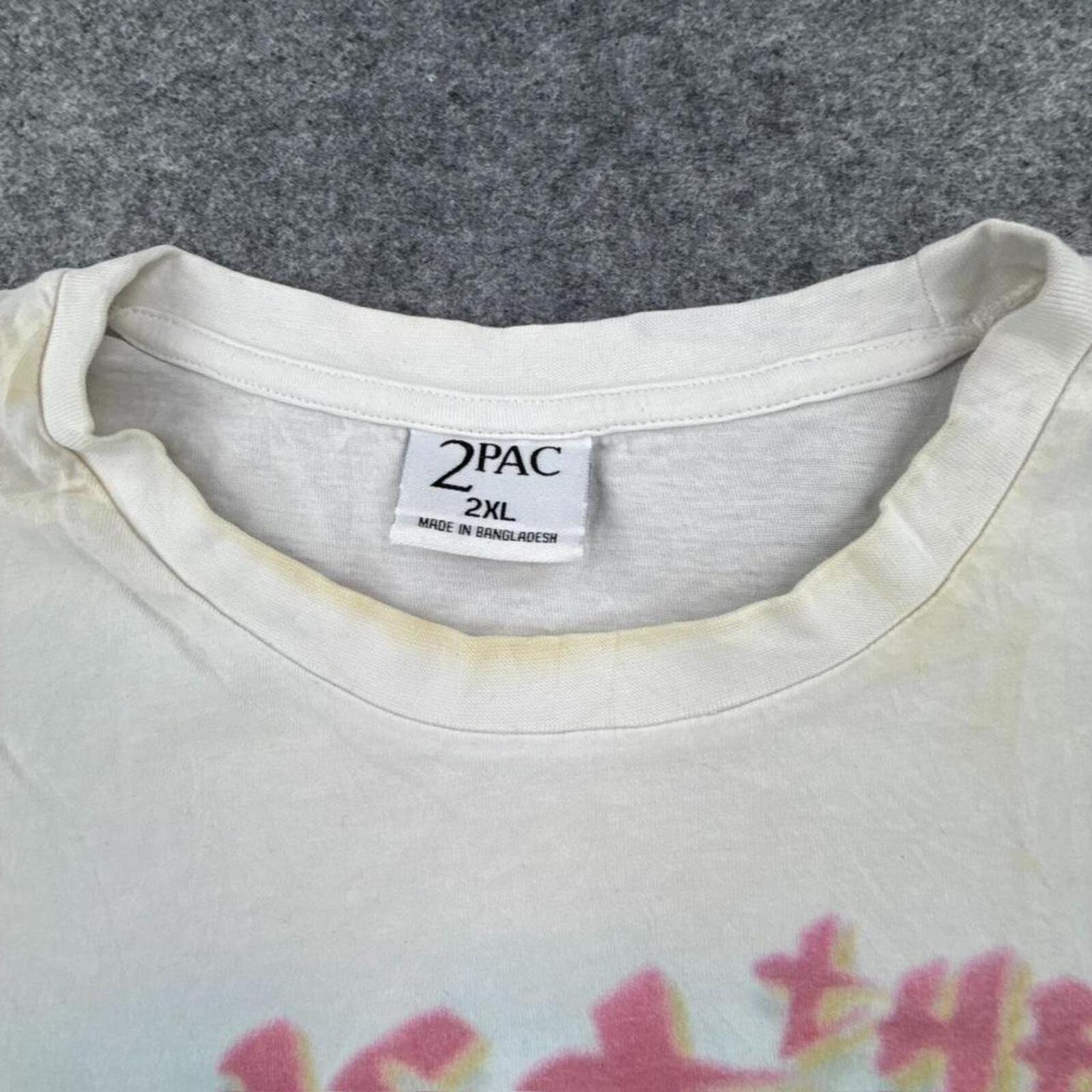 White and red Tupac Against The World tee #90s