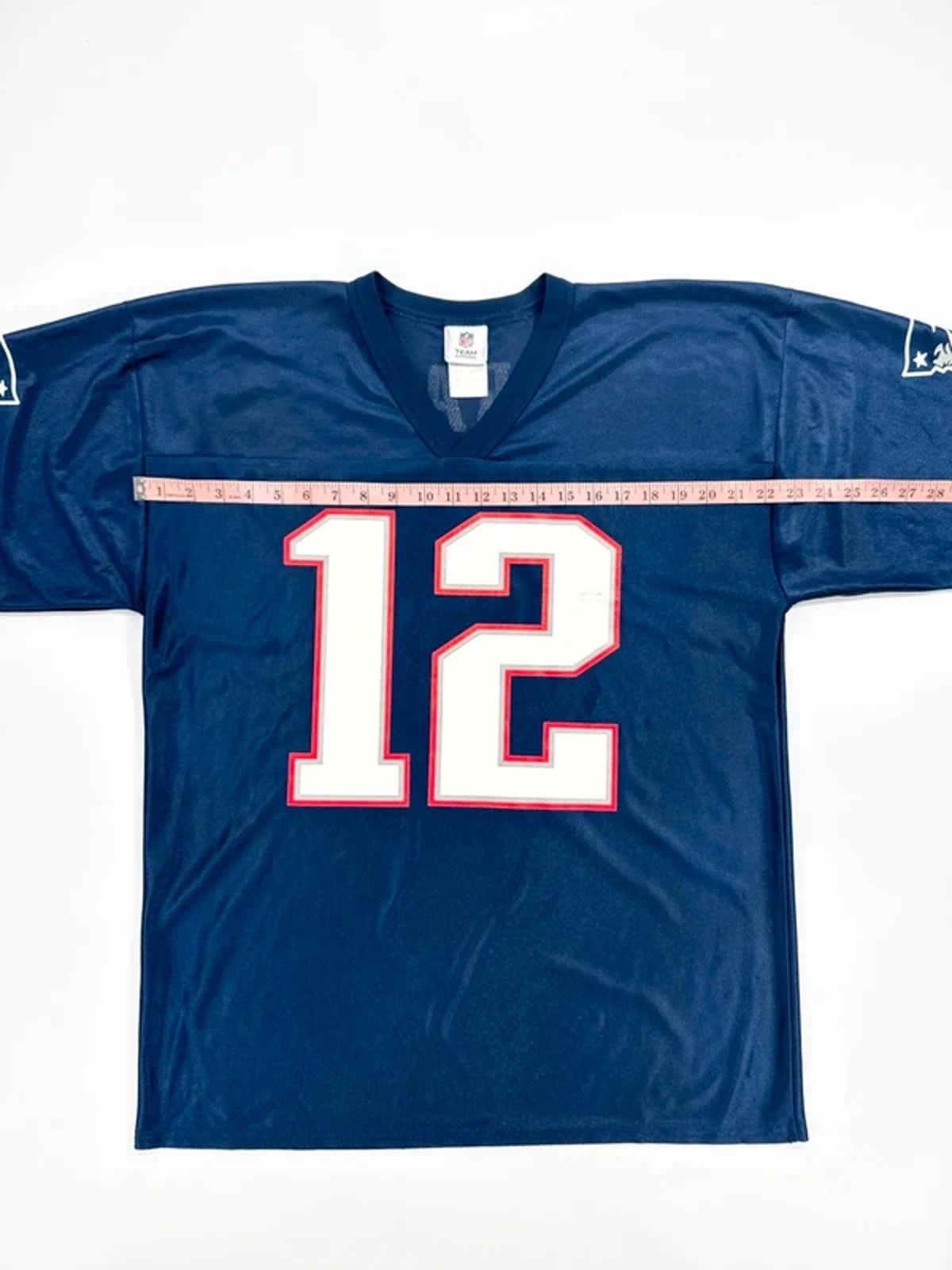 Vintage 2000s Tom Brady NFL Patriots 12 Jersey Navy