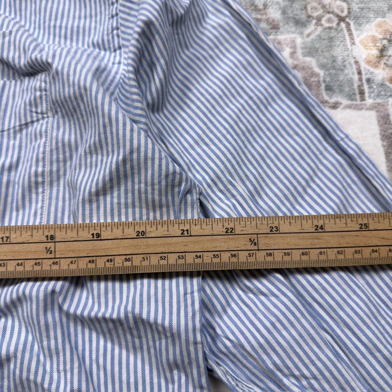 Tommy Hilfiger Striped Long-sleeved Button-up Shirt in Light Blue Size S