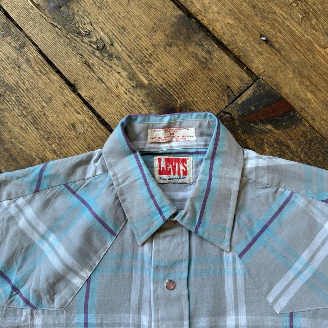 Levi's The Cowboy’s Tailor Blue and Gray Plaid Button-up Shirt Size M