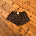 EZwear Brown and Navy Plaid Shorts Size M