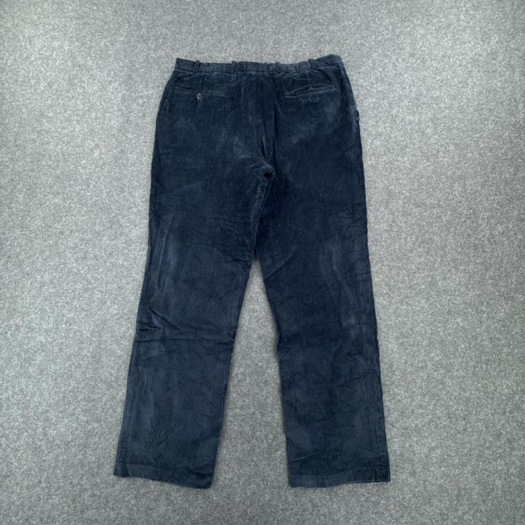 Long John Navy corduroy straight leg trousers