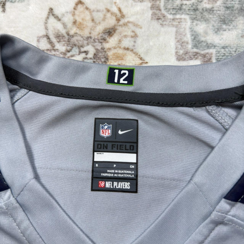 Nike NFL Russell Wilson Super Bowl Seahawks Jersey in Gray Size S