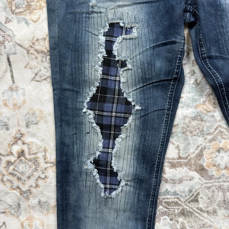 Almost Famous Y2K Ripped Patchwork Skinny Jeans Size 9