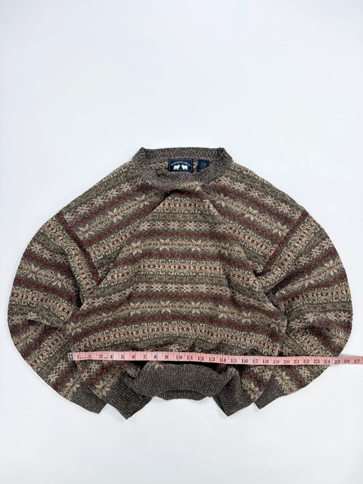 Woods & Gray Vintage Silk Knit Jumper Brown Red Pattern