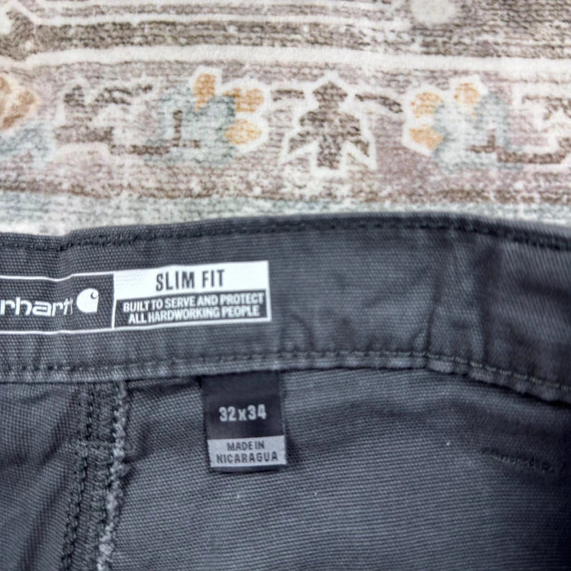 Carhartt Slim Fit Carpenter Trousers in Black W32 L34