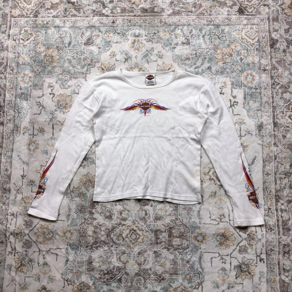 Harley Davidson Long-sleeved Shirt in White Size XL