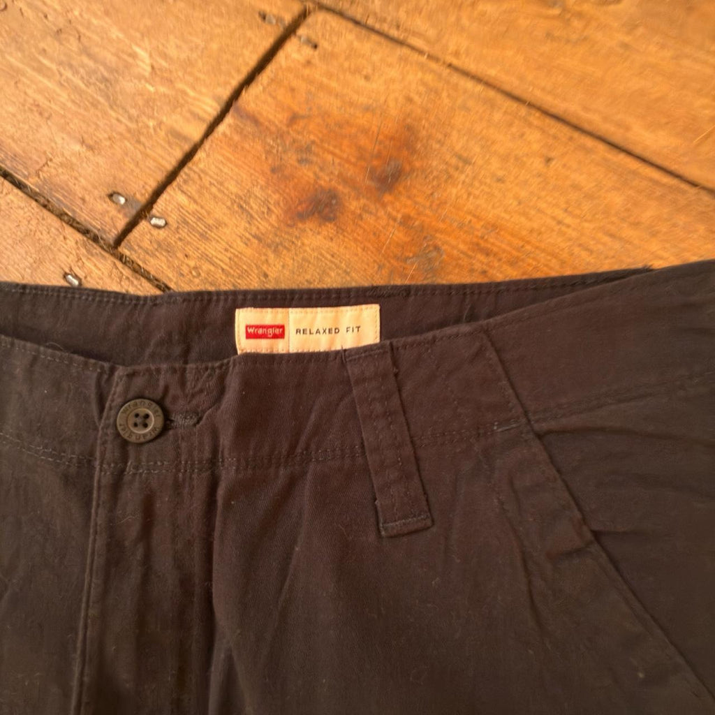 Wrangler Dark Brown Relaxed Fit Carpenter Trousers W36