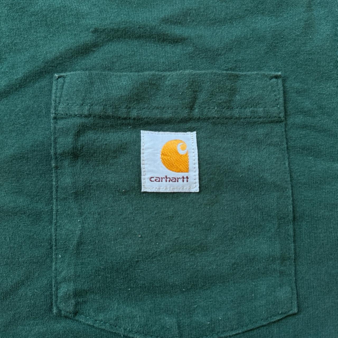 Carhartt Original Fit Dark Green Front Pocket Short-sleeved T-Shirt Size S