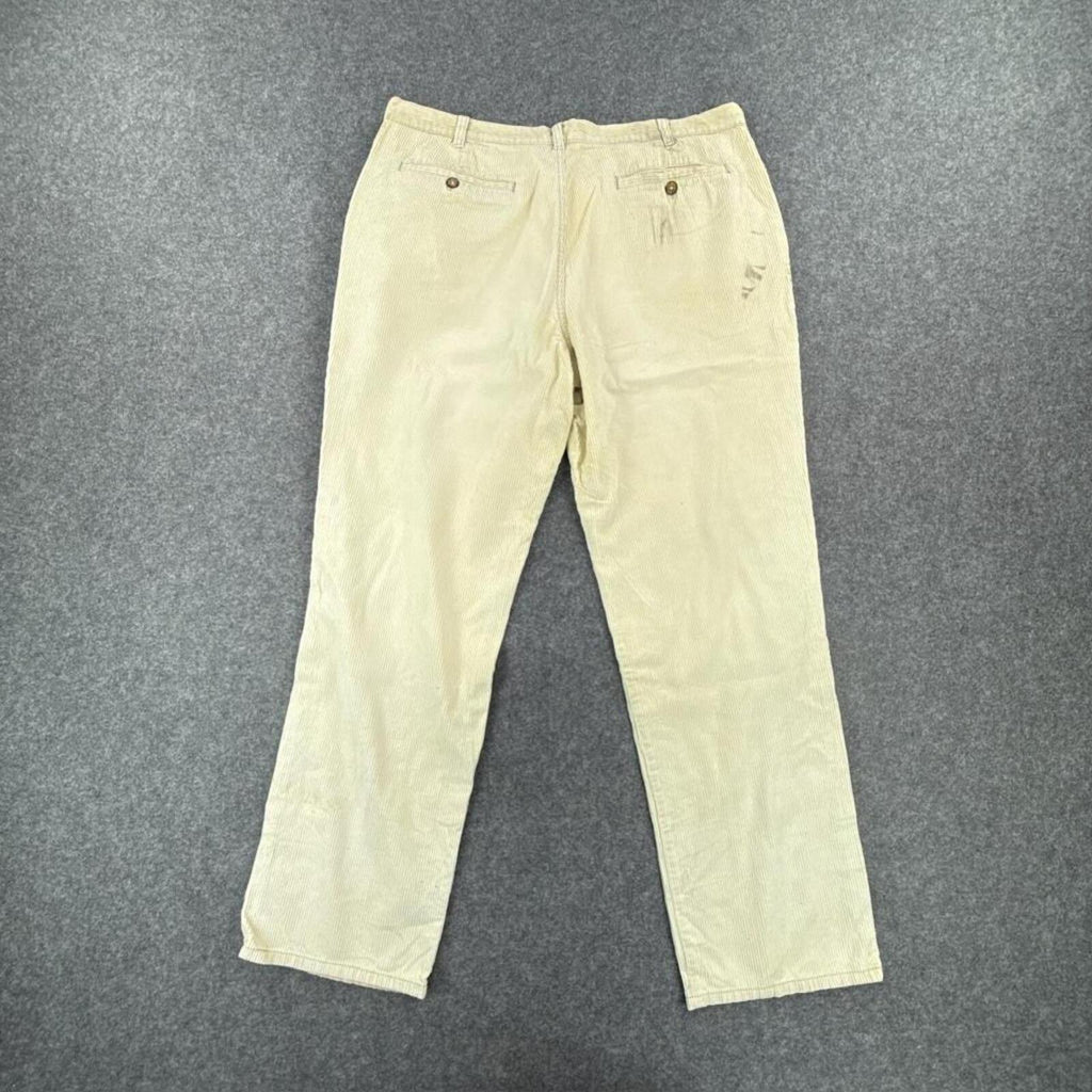 Cream corduroy straight leg trousers