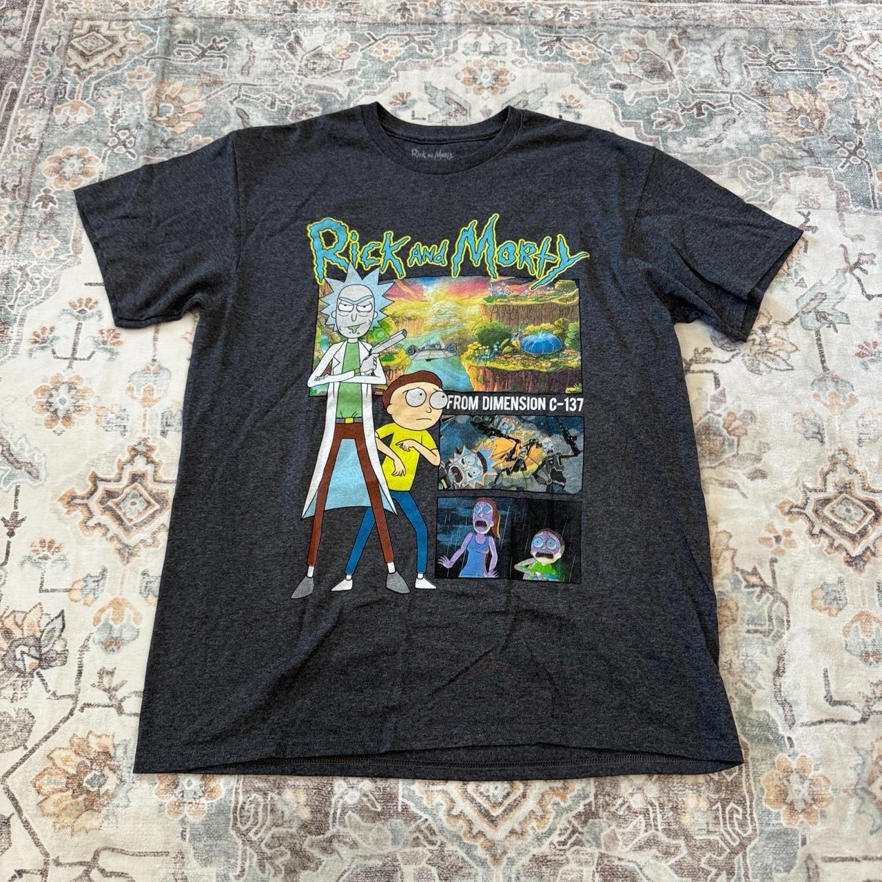 Rick and Morty Cotton T-Shirt in Gray Size M