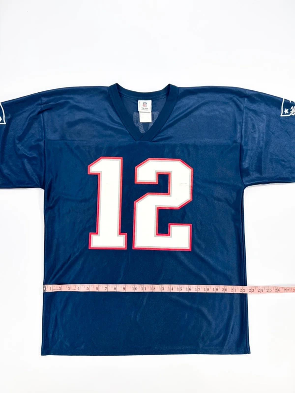 Vintage 2000s Tom Brady NFL Patriots 12 Jersey Navy