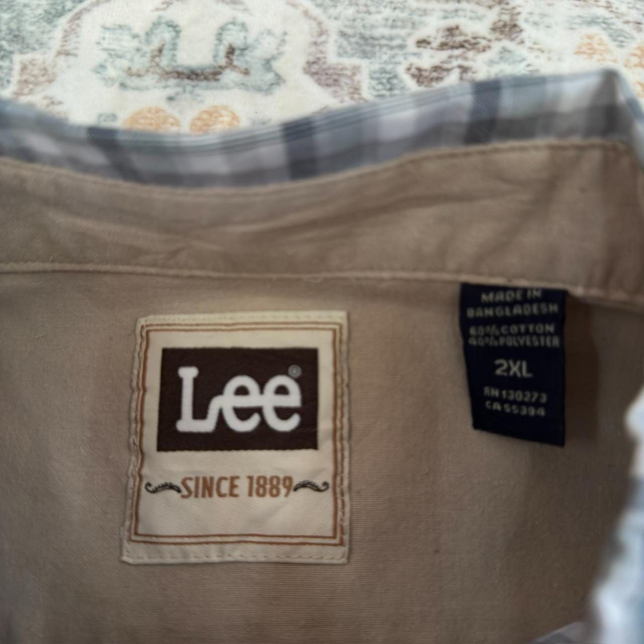 Lee Blue and Gray Plaid Button-up Shirt Size 2XL