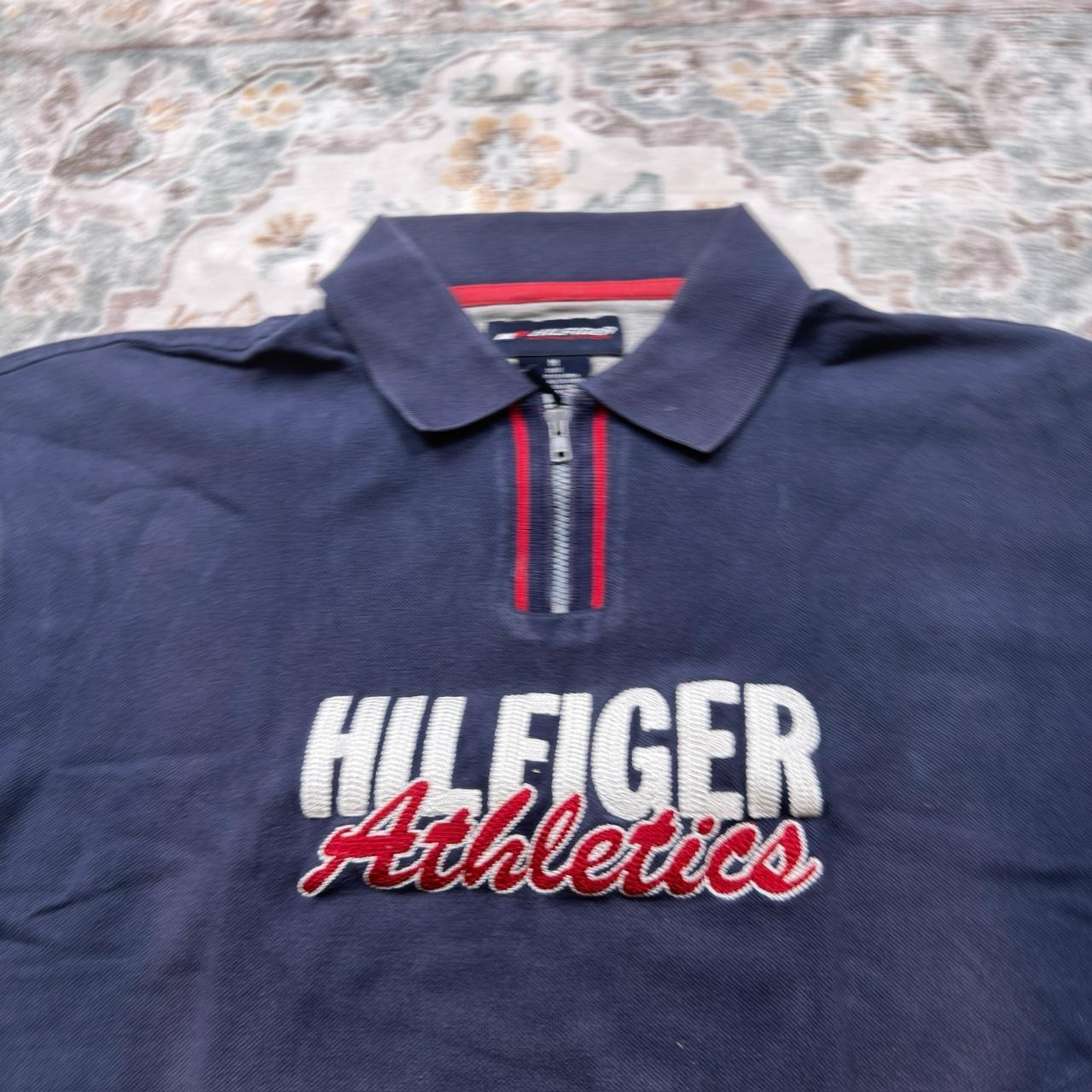 Tommy Hilfiger Navy Blue Quarter-Zip Polo Shirt Size M