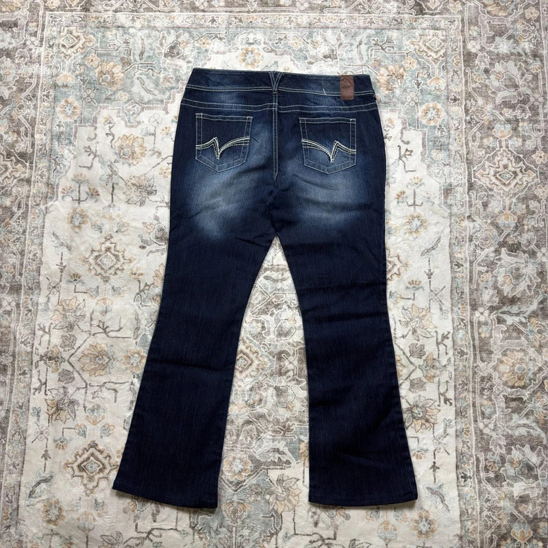 Vanity Y2K Dark Wash Flared Jeans W32 L33