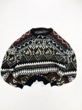 Expressions Vintage Knit Jumper Black Fair Isle Pattern