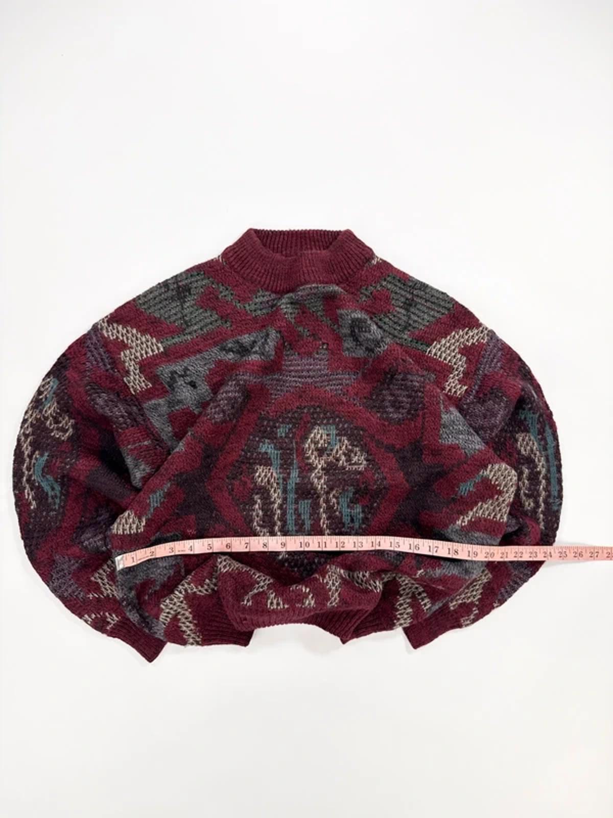 Fiume Vintage Knit Jumper Burgundy Pattern