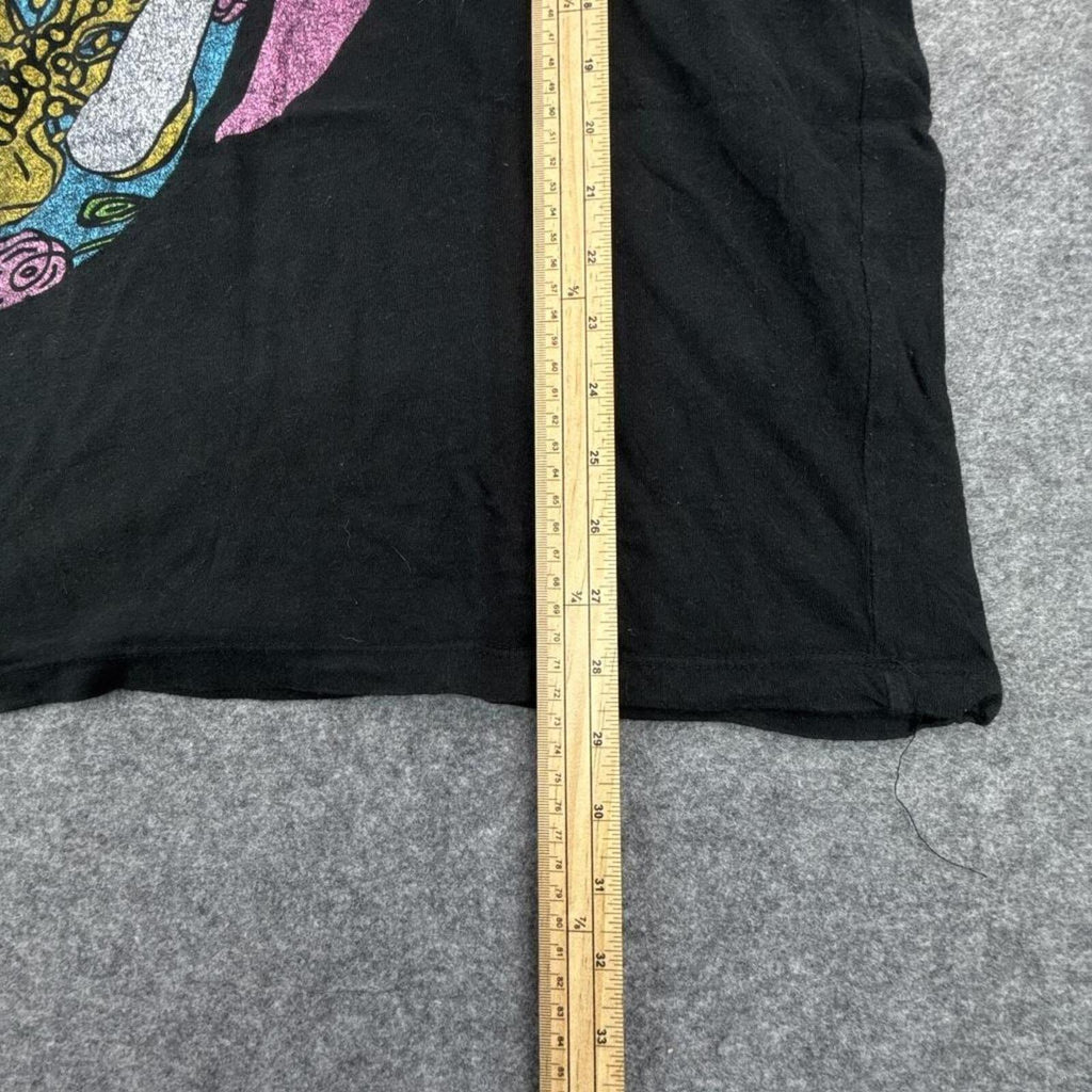 Black Rolling Stones T-shirt with multi-coloured design