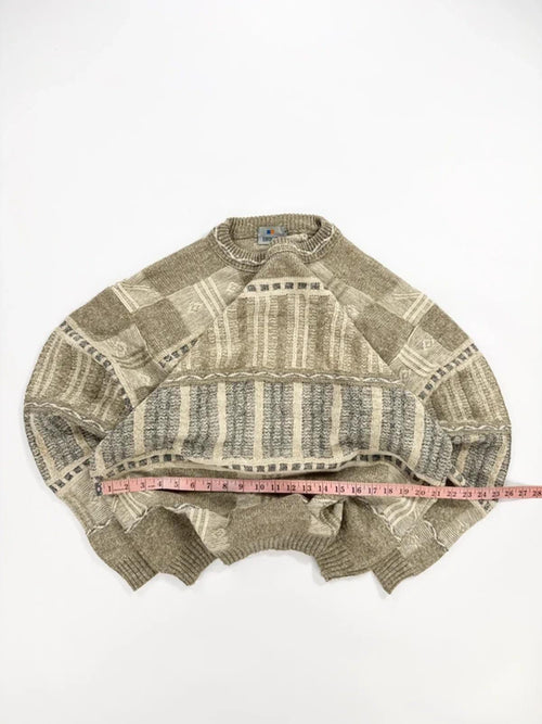 Brice Vintage Knit Jumper Beige Pattern