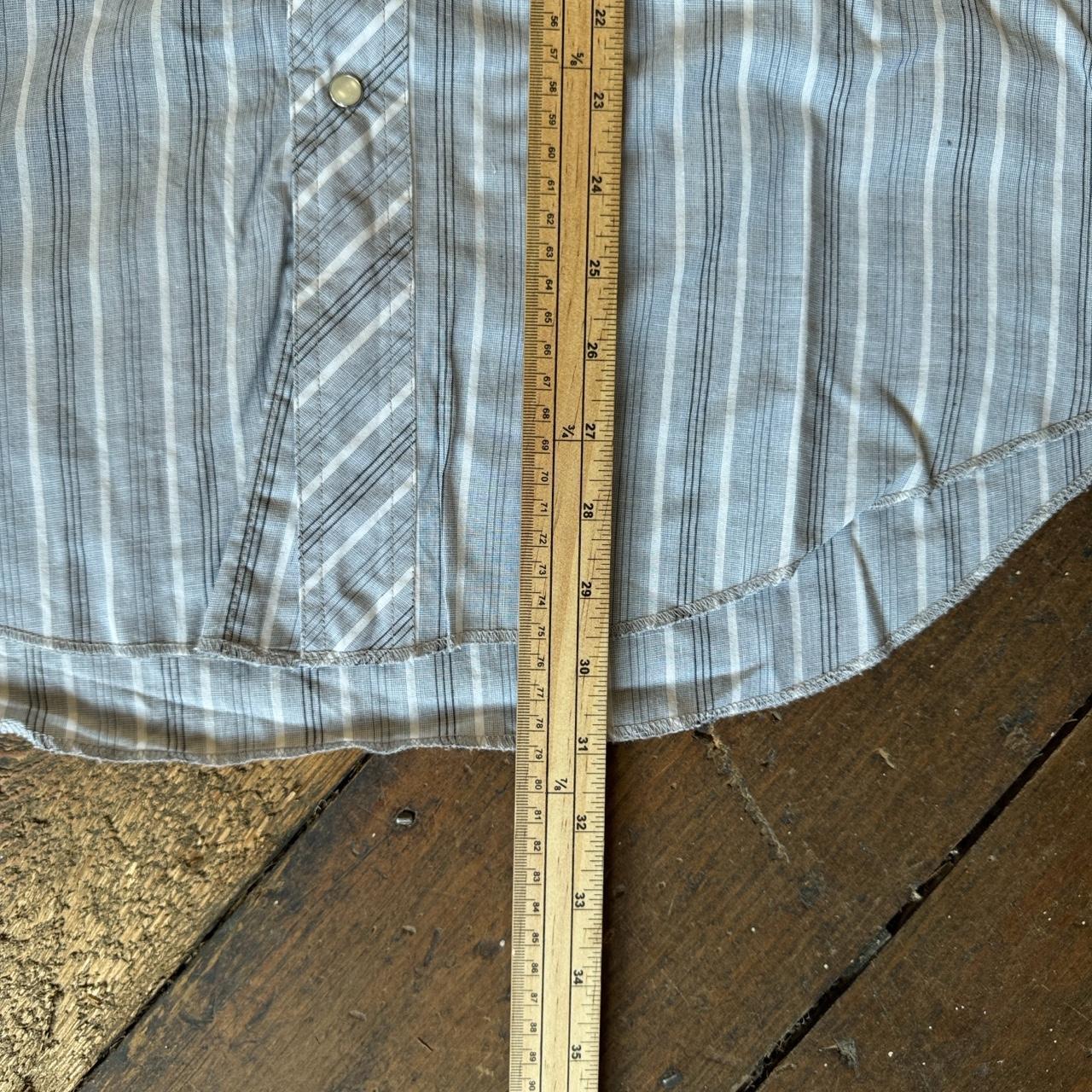 Wrangler Cowboy Cut Regular Fit White and Blue Striped Button-up Shirt