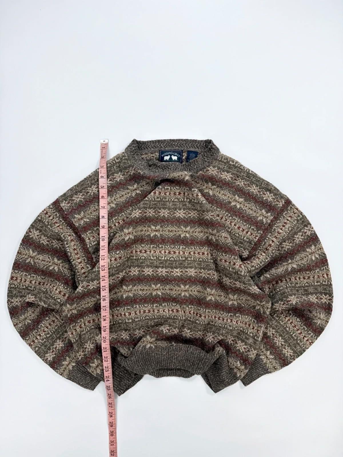 Woods & Gray Vintage Silk Knit Jumper Brown Red Pattern