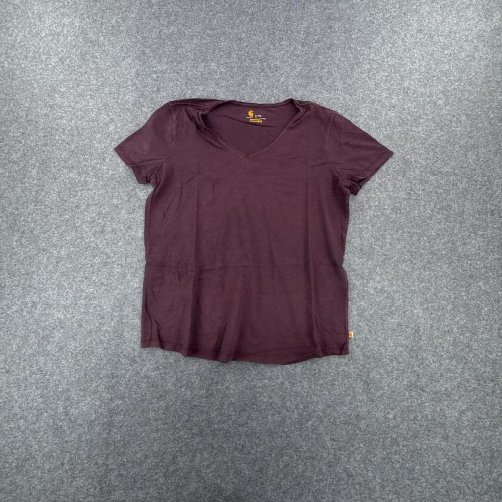 Burgundy Carhartt V-neck t-shirt #Carhartt