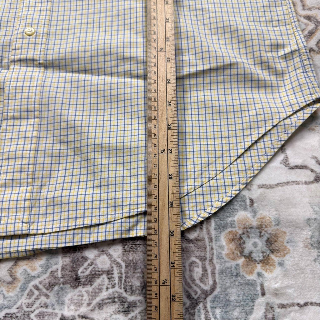 Polo Ralph Lauren Regent Classic Fit Blue and Yellow Checkered Long-sleeved Button-up Shirt Size 16