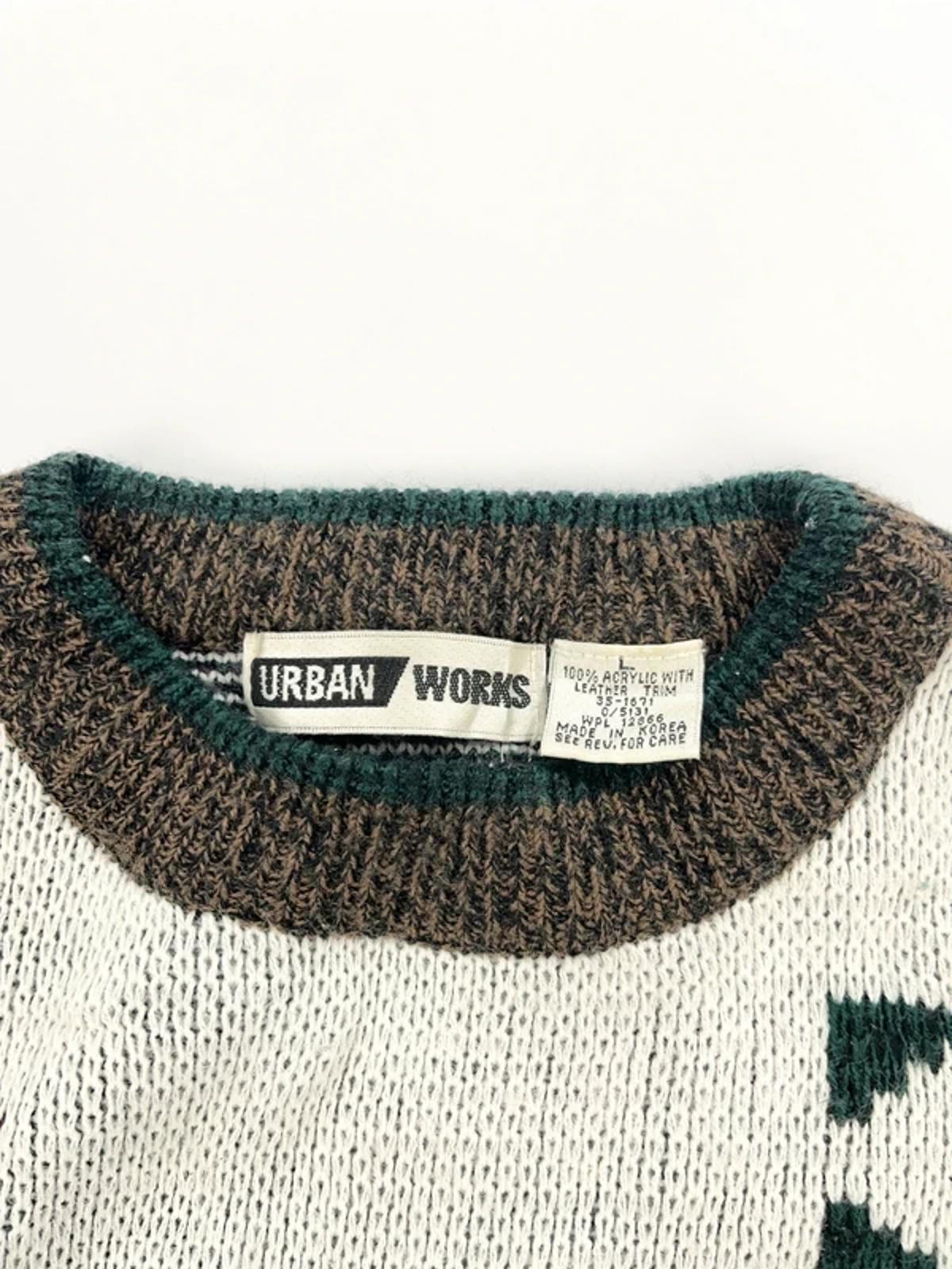 Urban Works Vintage Knit Jumper Brown Pattern