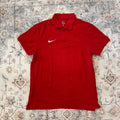 Nike Polo Shirt in Red with White Logo Size M