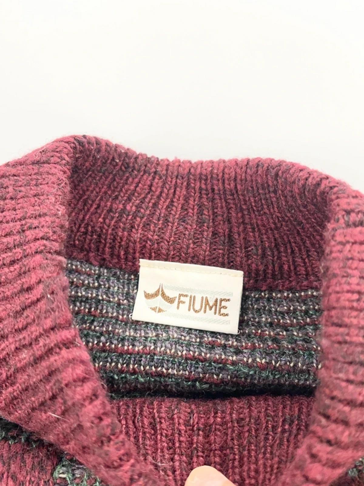 Fiume Vintage Knit Jumper Burgundy Pattern