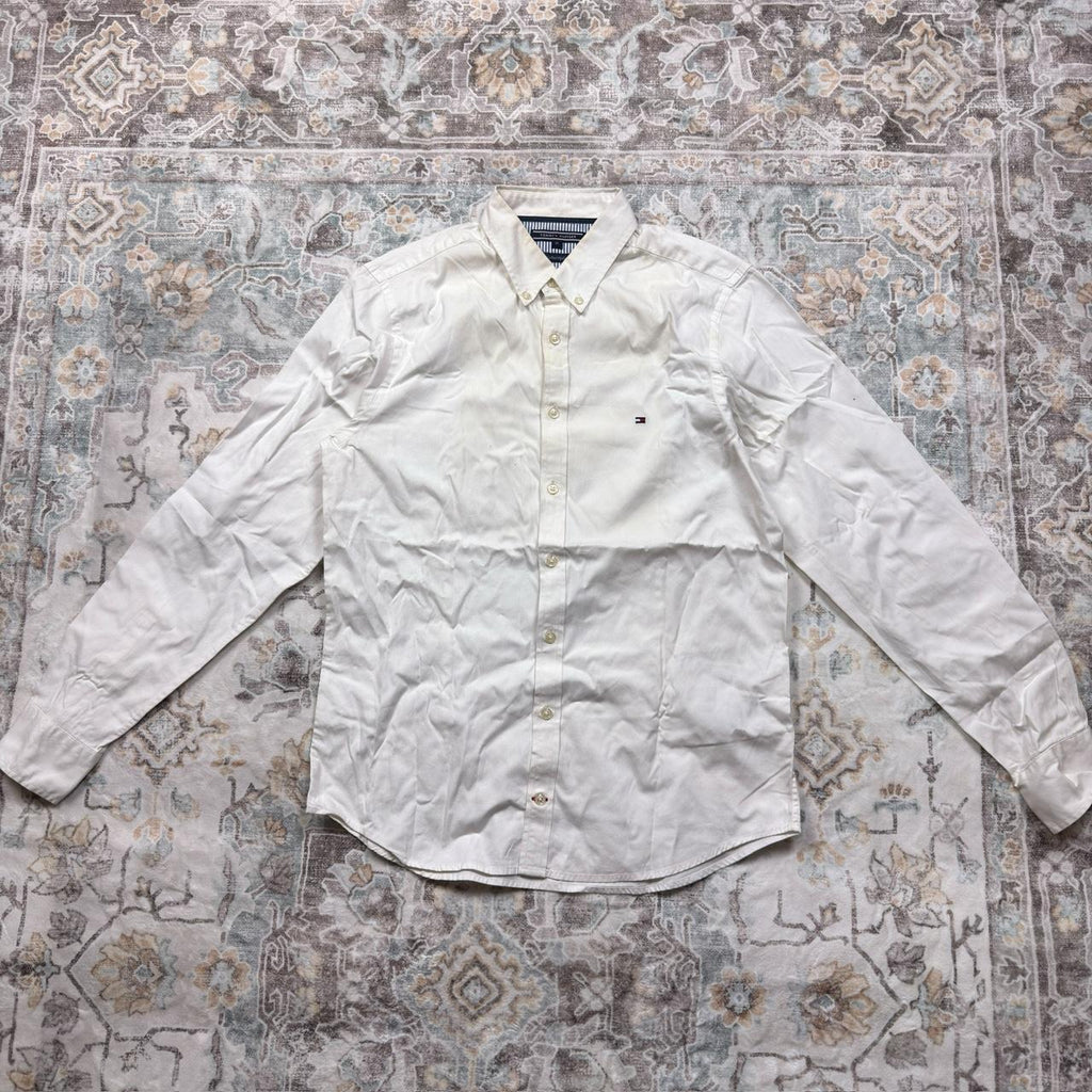 Tommy Hilfiger Long-sleeved Button-up Shirt in White Size M