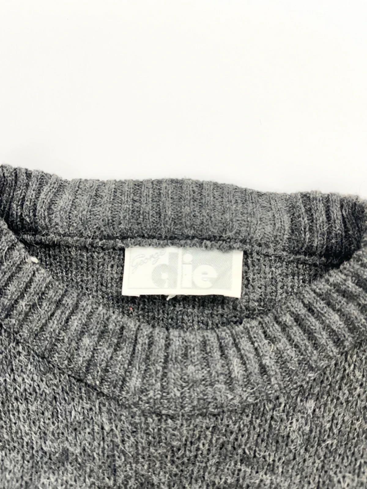 George Die Vintage Knit Jumper Grey Yellow Pattern