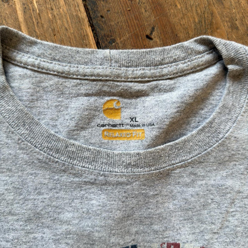 Carhartt American Flag T-Shirt in Heather Gray Size XL