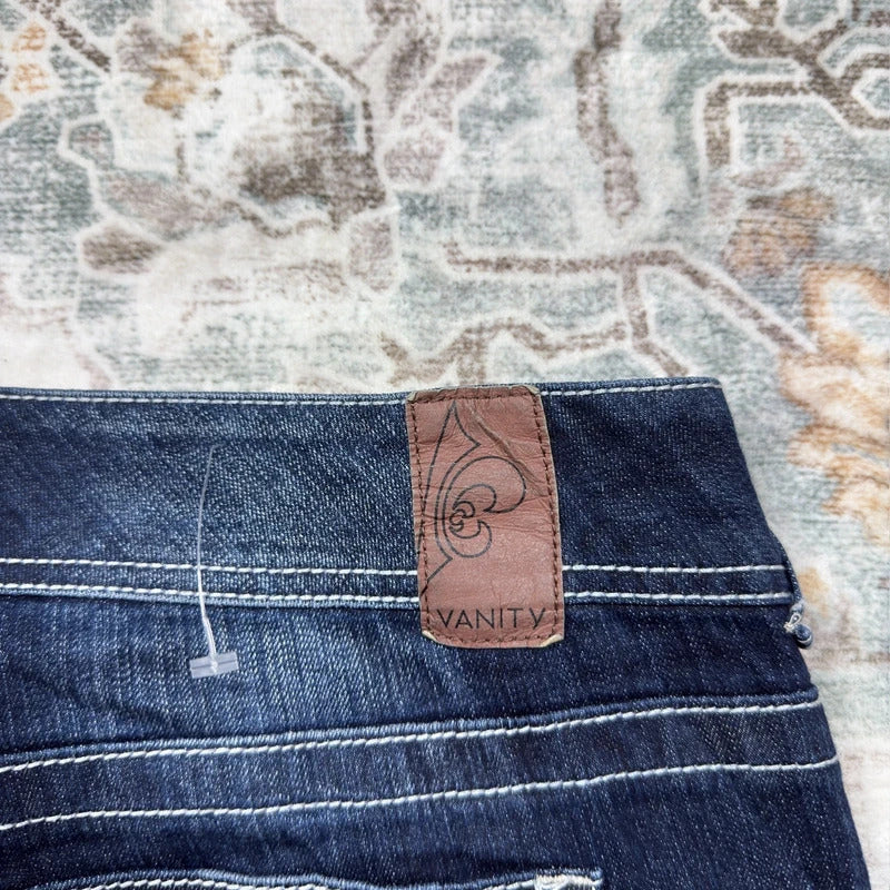 Vanity Y2K Dark Wash Flared Jeans W32 L33