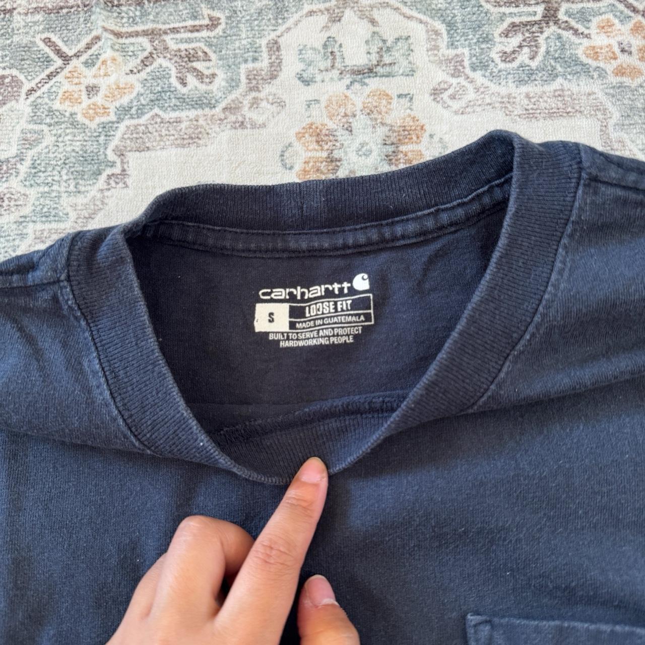Carhartt Loose Fit Navy Blue Pocket T-Shirt Size S