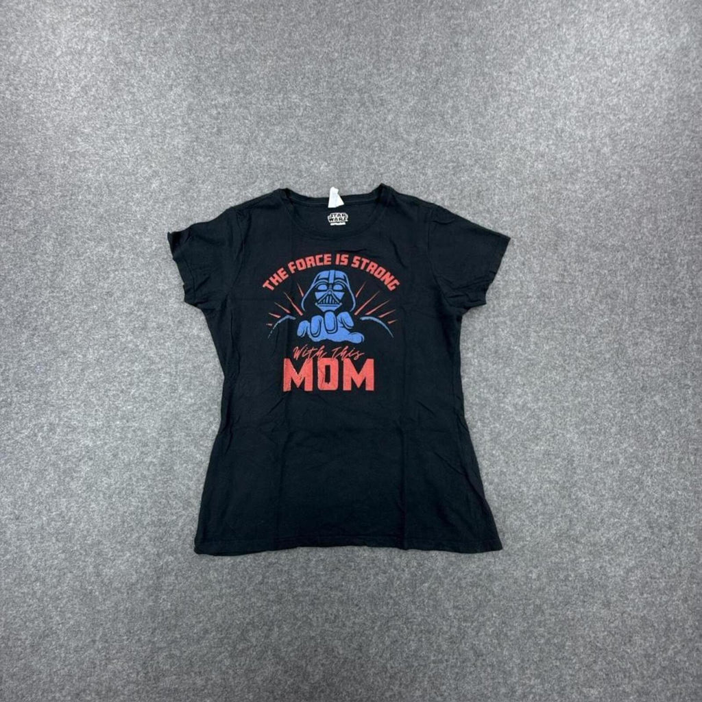 Black Star Wars Darth Vader The Force Is Strong With My Mom graphic tee