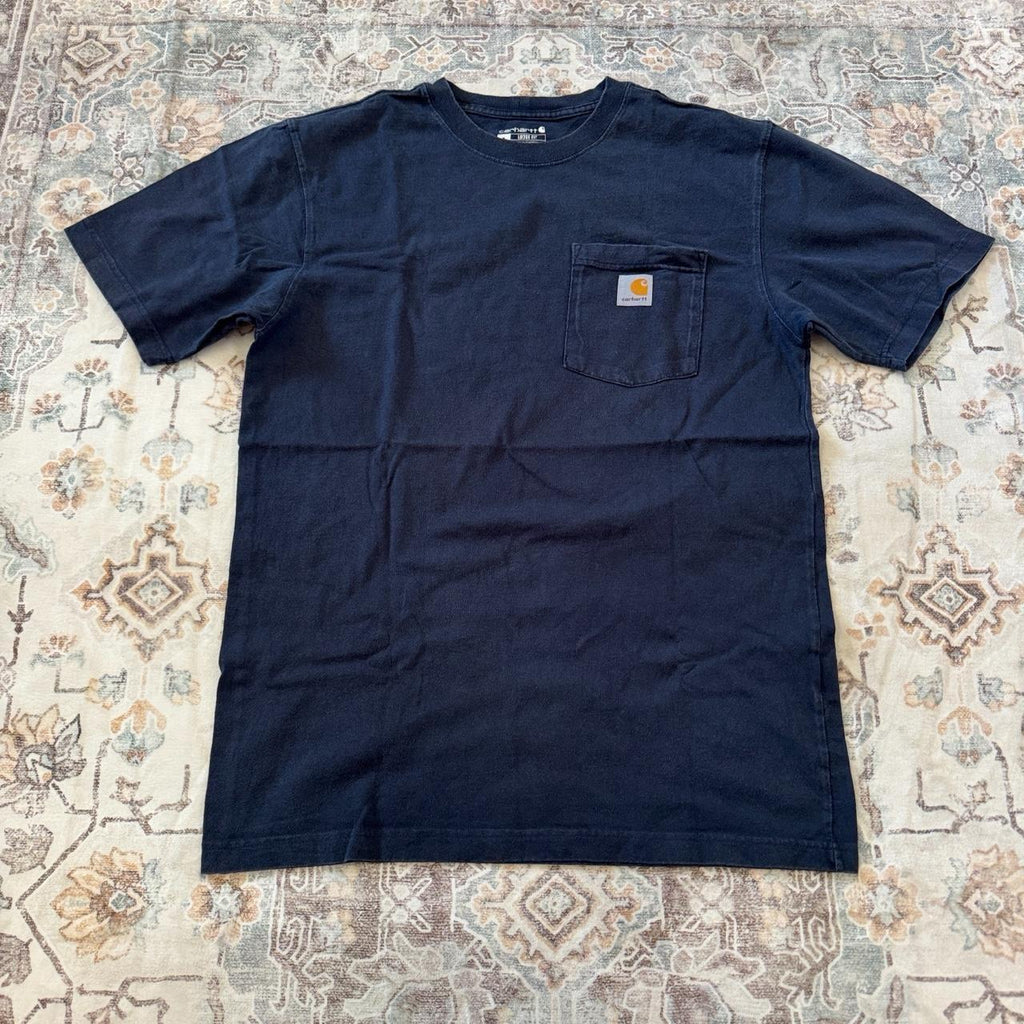 Carhartt Loose Fit Navy Blue Pocket T-Shirt Size S
