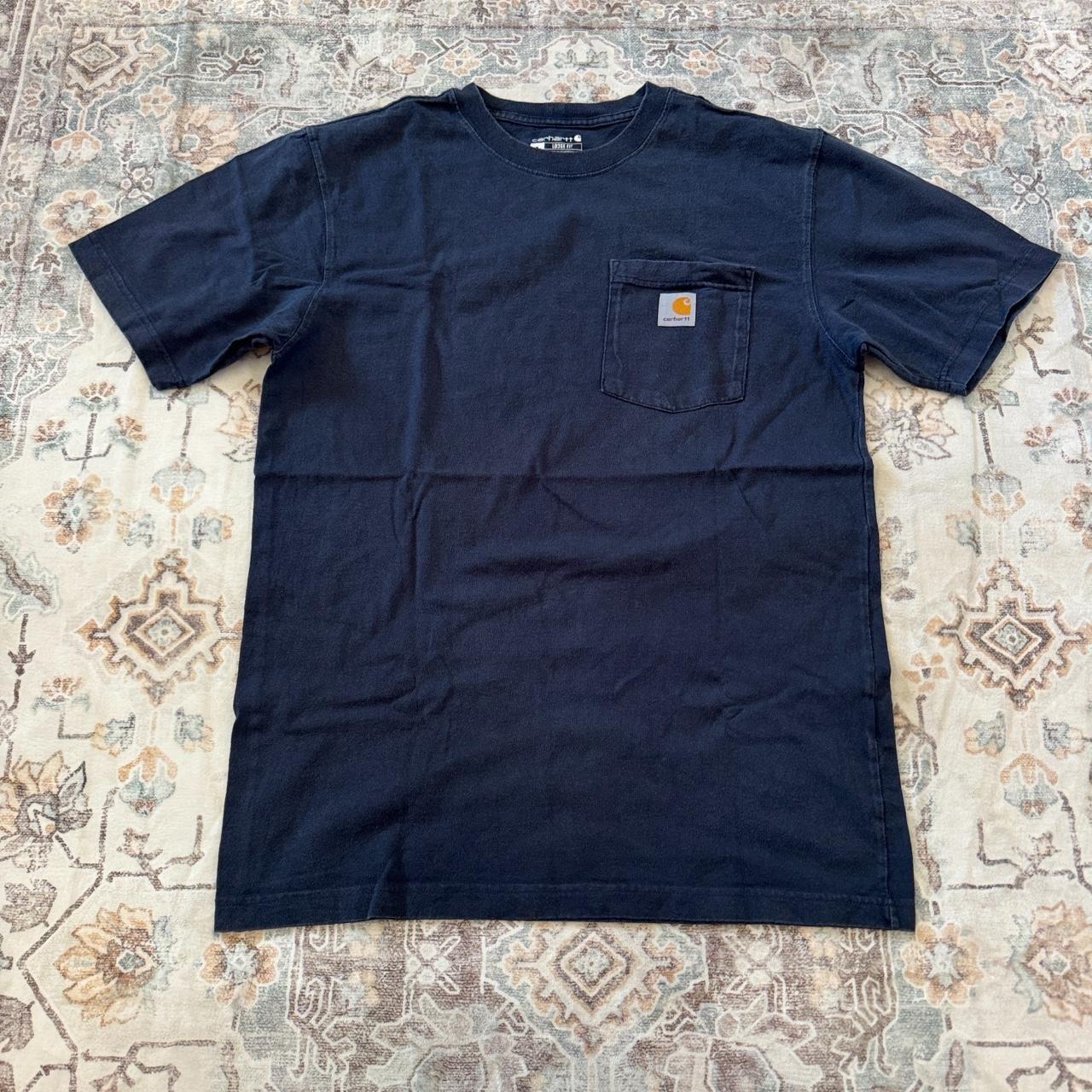 Carhartt Loose Fit Navy Blue Pocket T-Shirt Size S