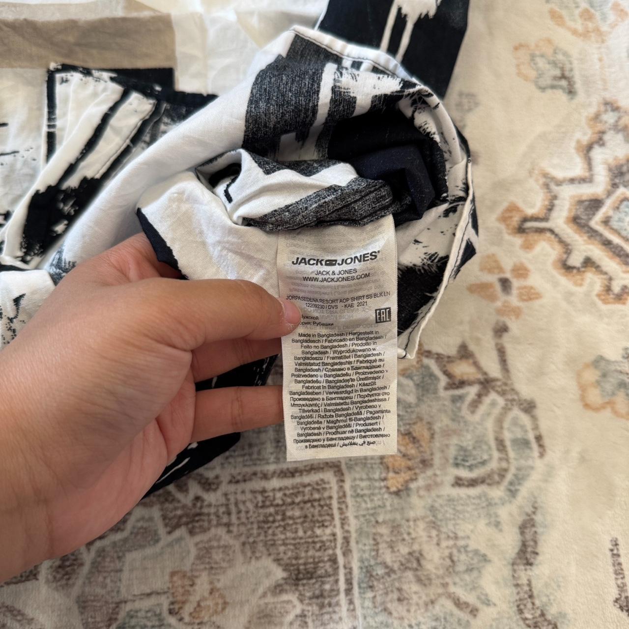 Jack & Jones Black and White Hawaiian Button-up Shirt
