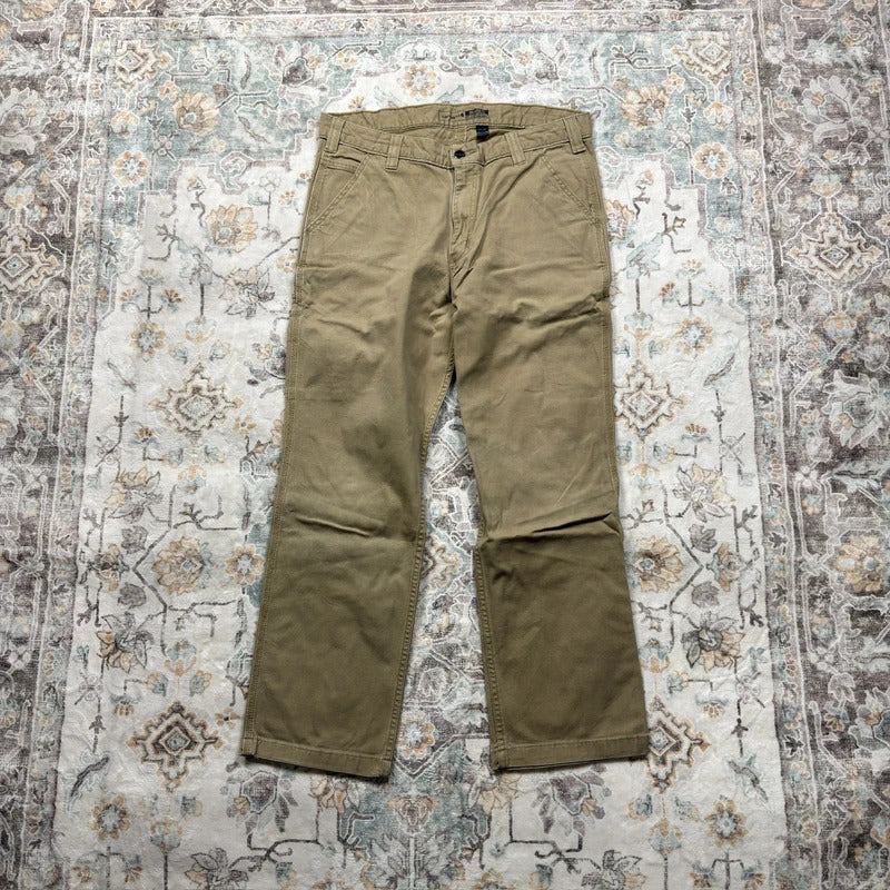 Carhartt Relaxed Fit Carpenter Trousers in Khaki W36 L30