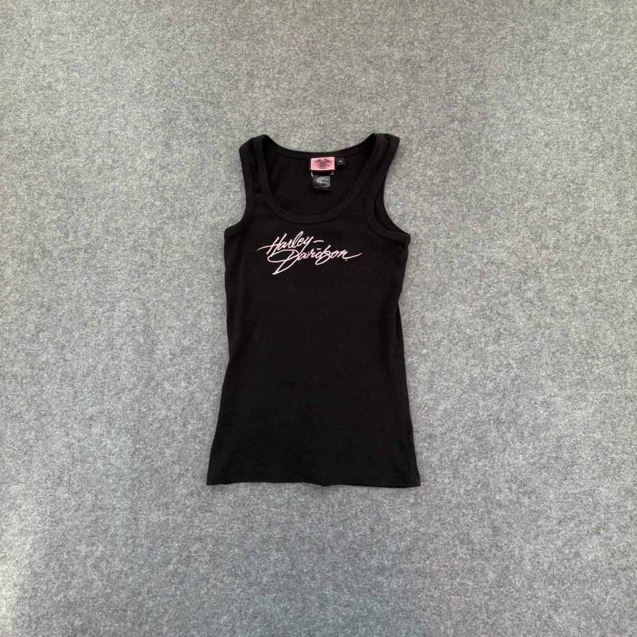 Harley Davidson Black Tank Top with Pink Lettering Women’s Size M